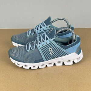 On Cloudswift Athletic Running Shoes Womens 7 Blue White Low Top Lace Up